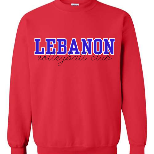 LEBANON VOLLEYBALL CLUB -RED CREWNECK