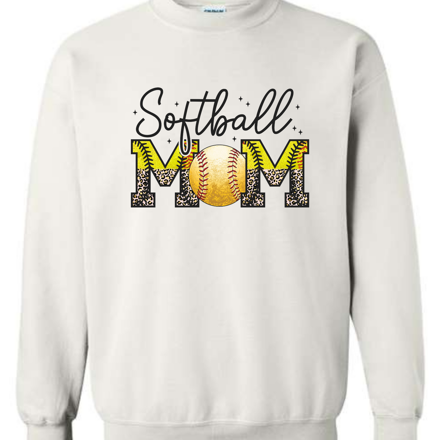 Softball Mom - WHITE TEE, CREW OR HOODIE