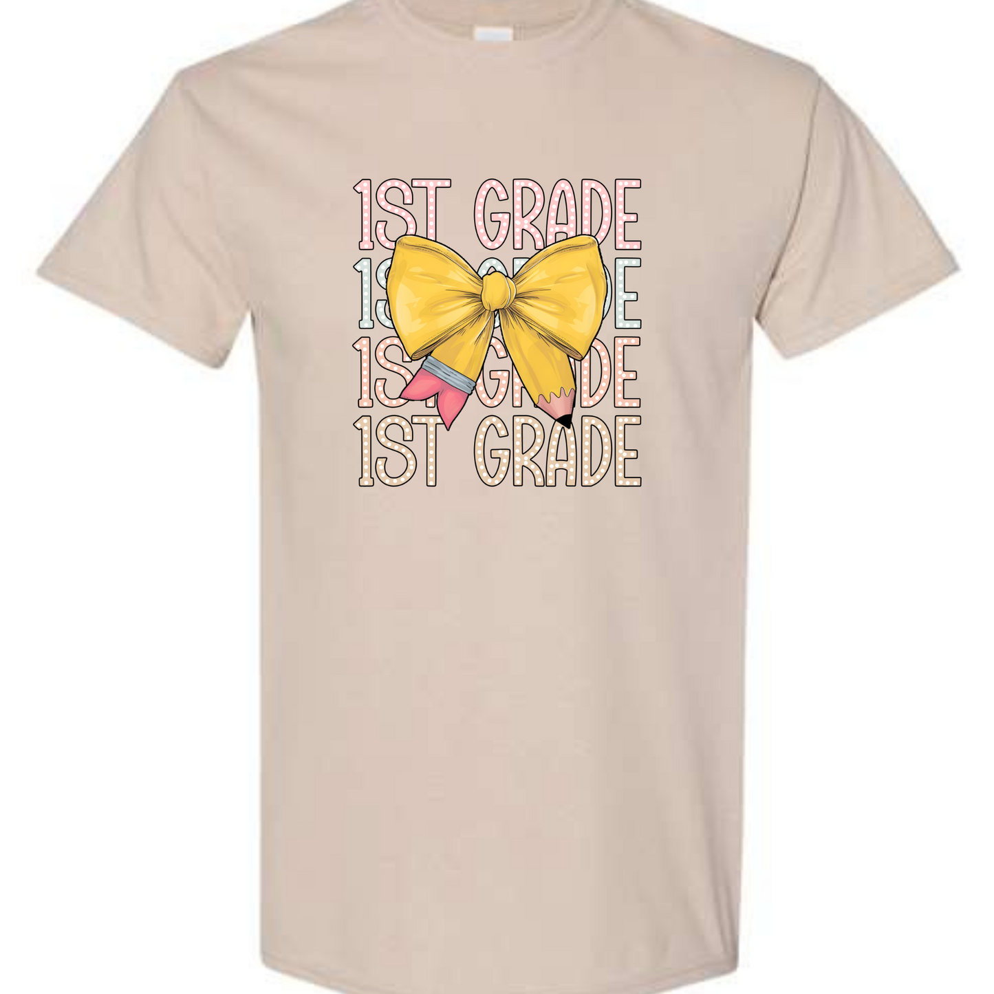 PENCIL BOW AND GRADE - SAND TEE