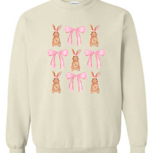 BUNNIES & BOWS - SAND TEE OR CREW