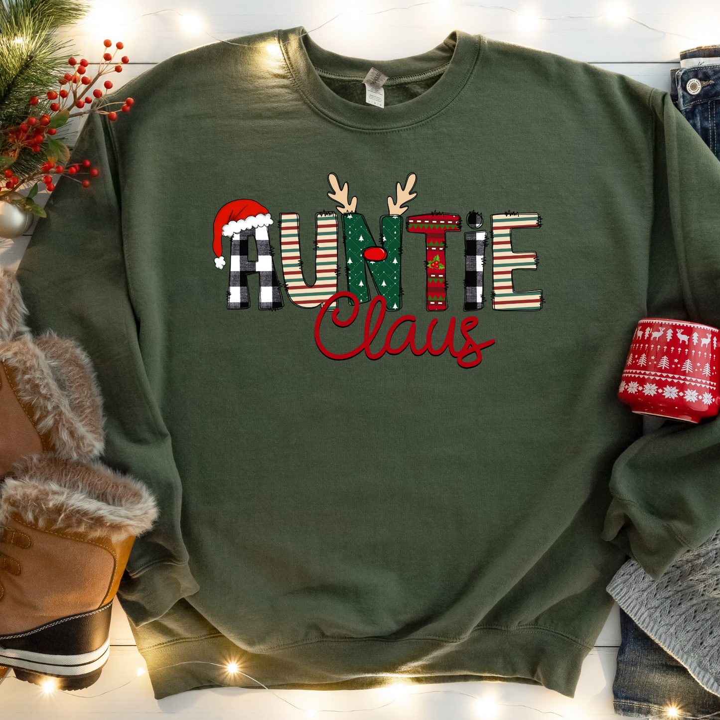 HOLIDAY CLAUS - MILITARY GREEN CREW