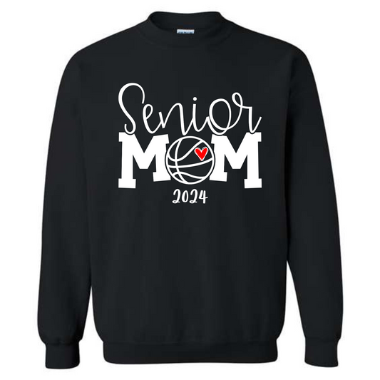 SENIOR MOM BBALL - BLACK CREWNECK