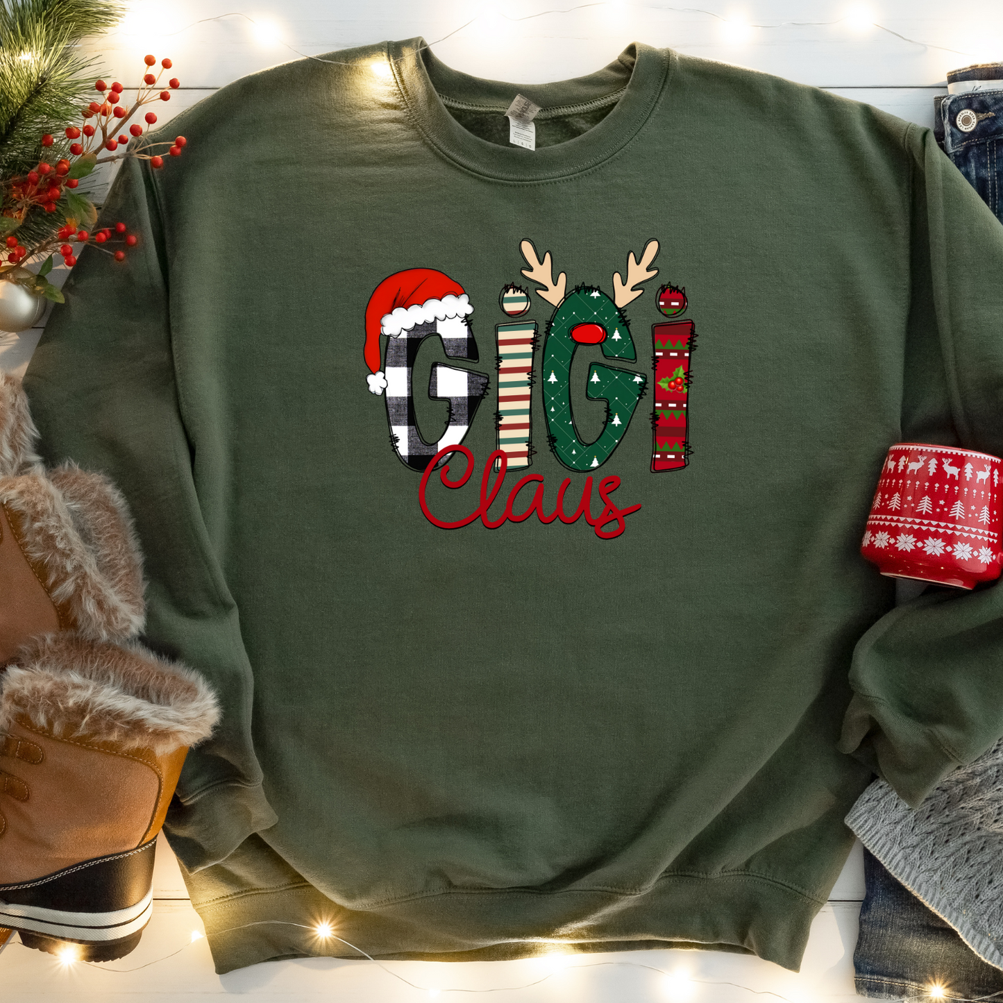 HOLIDAY CLAUS - MILITARY GREEN CREW