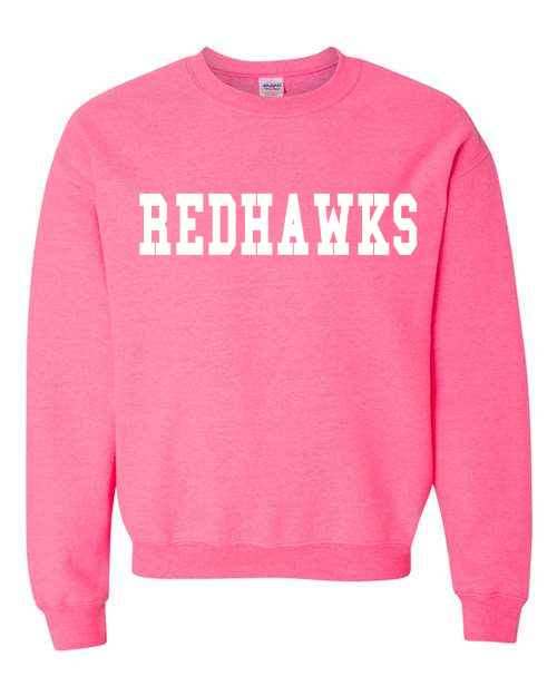 REDHAWKS WHITE PUFF  - SAFETY PINK CREW