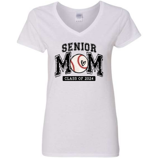 Senior Baseball Mom - VNECK TEE