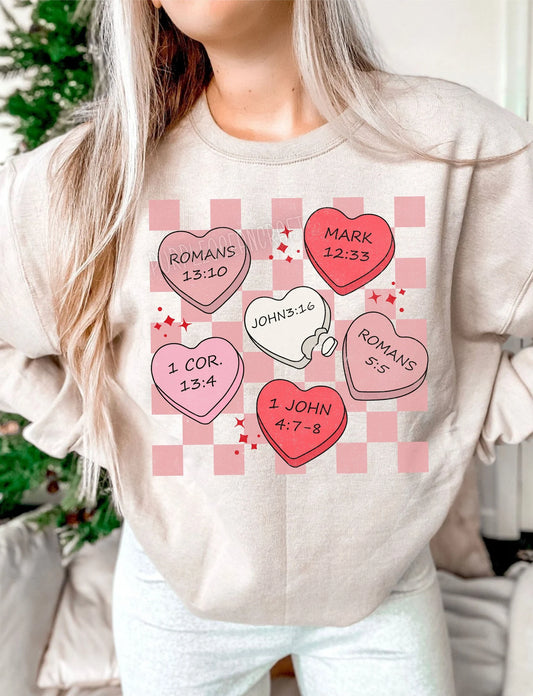 CHRISTIAN VALENTINES HEARTS - TEE OR CREW